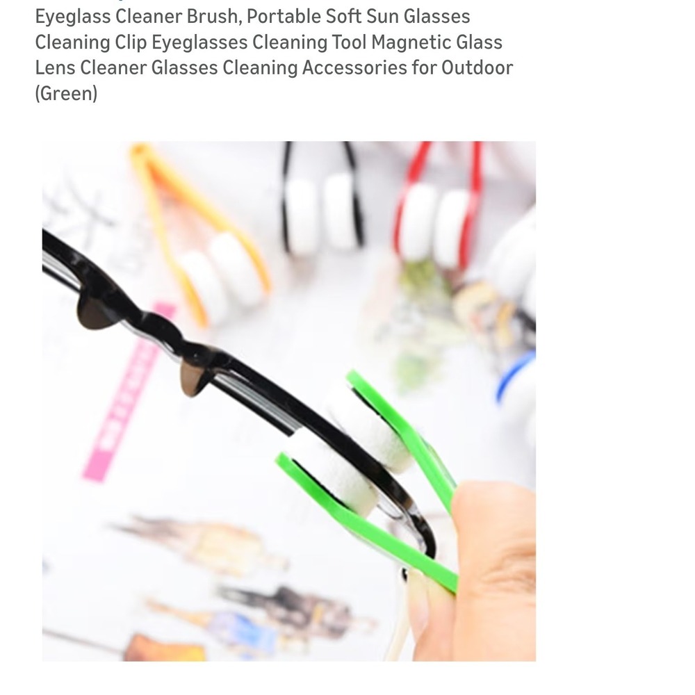 2pc Eyeglass lens Cleaner Brush Portable‎ Soft Sun Glasses Clip Tool Magnetic